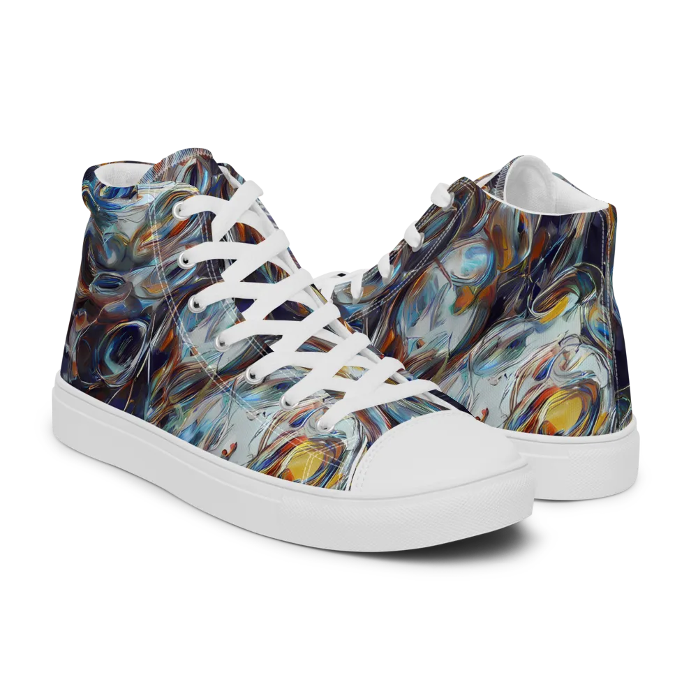Mercury Bloom on Women's High Top Canvas Shoes — Right