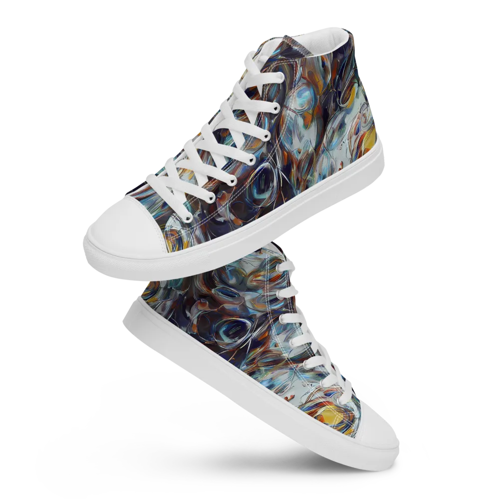 Mercury Bloom on Women's High Top Canvas Shoes — Front