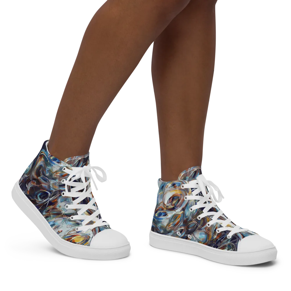 Mercury Bloom on Women's High Top Canvas Shoes — Right