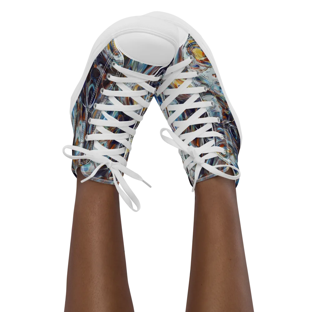Mercury Bloom on Women's High Top Canvas Shoes — Front