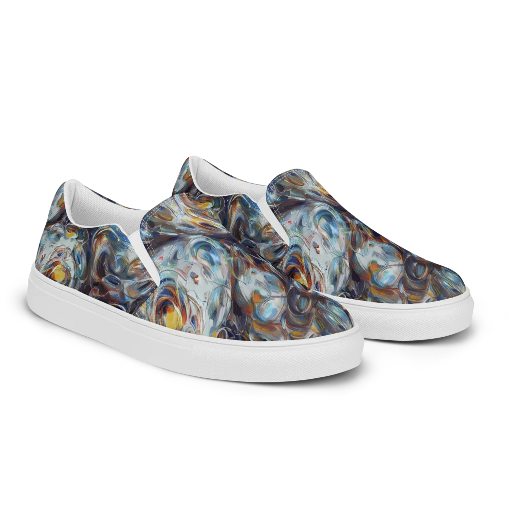 Mercury Bloom on Men's Slip-On Canvas Shoes — Right Front
