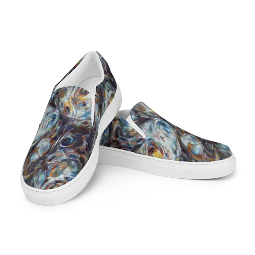 Mercury Bloom on a Men's Slip-On Canvas Shoes