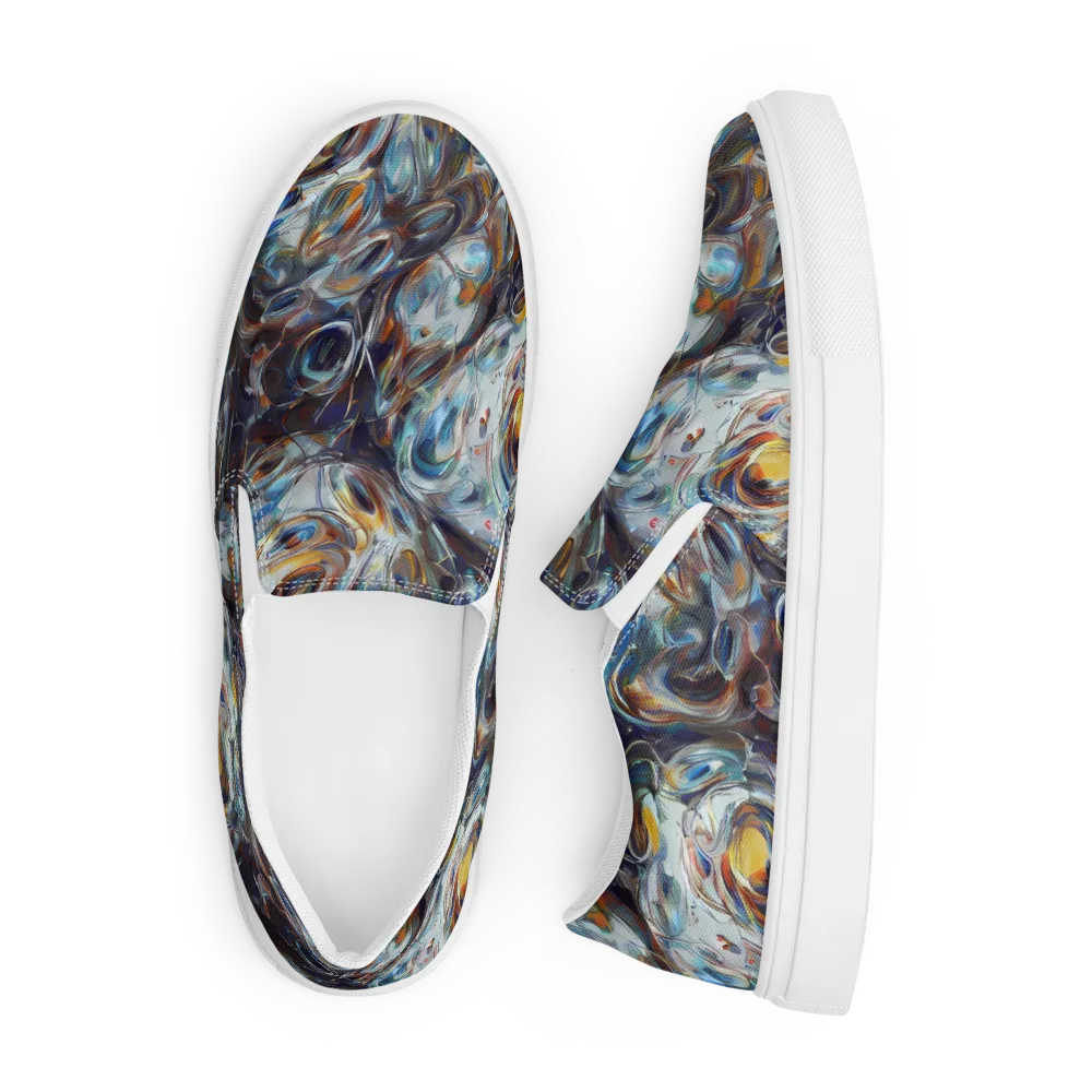 Mercury Bloom on Men's Slip-On Canvas Shoes — Front
