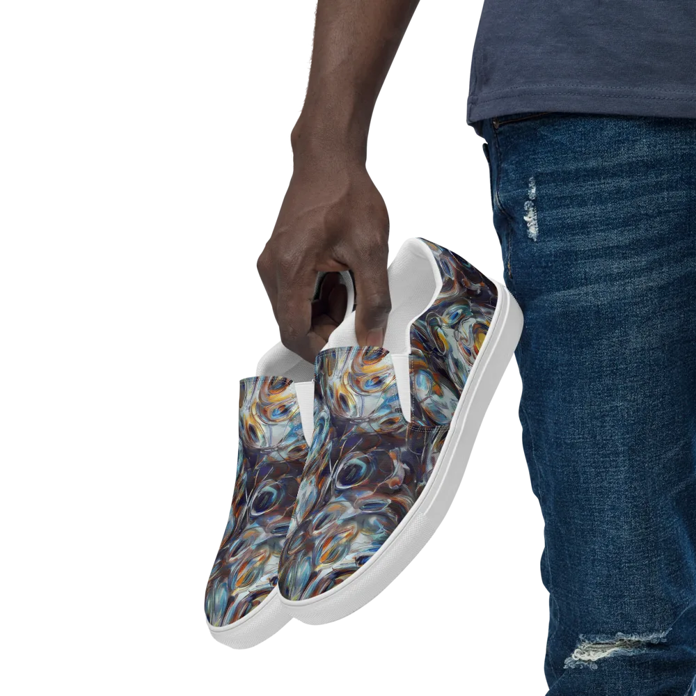 Mercury Bloom on Men's Slip-On Canvas Shoes — Left Front