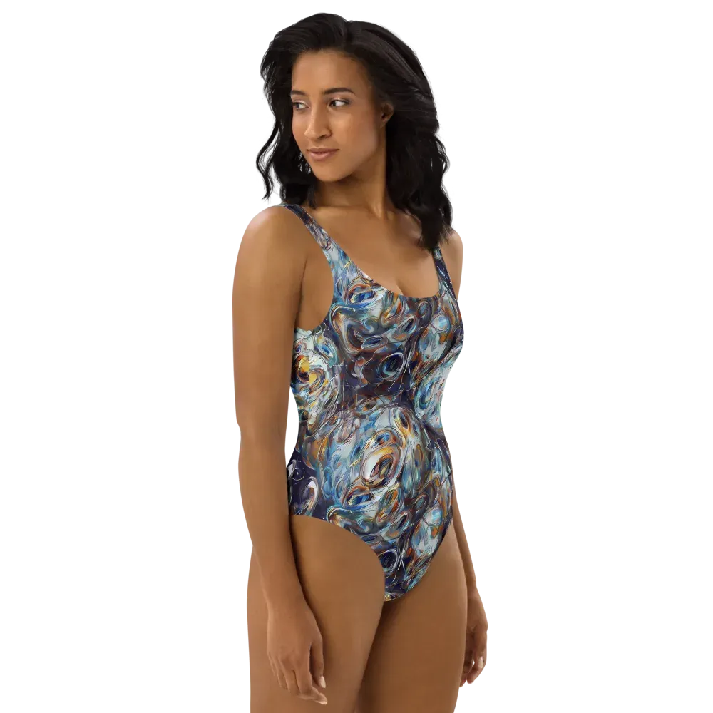 Mercury Bloom on One-Piece Swimsuit — Right
