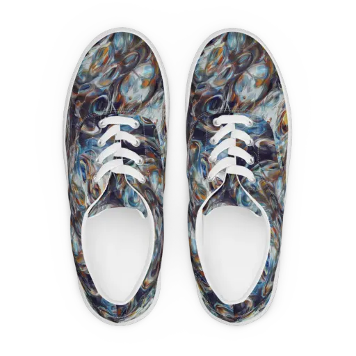 Mercury Bloom on a Men's Lace-Up Canvas Shoes