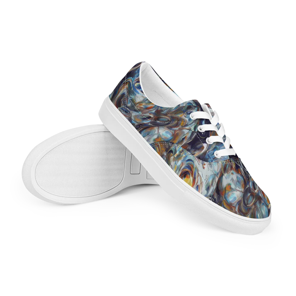 Mercury Bloom on Men's Lace-Up Canvas Shoes — Right Front