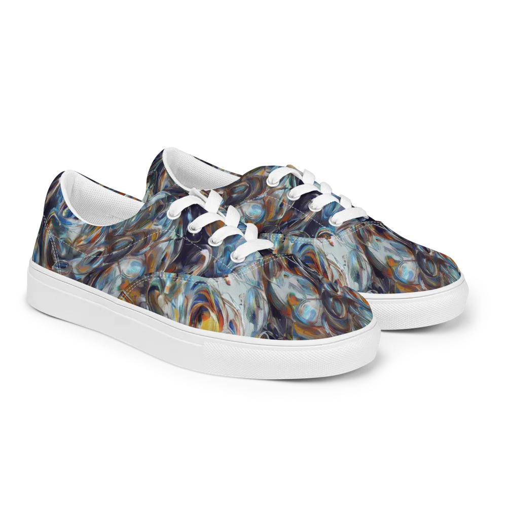 Mercury Bloom on Men's Lace-Up Canvas Shoes — Right Front
