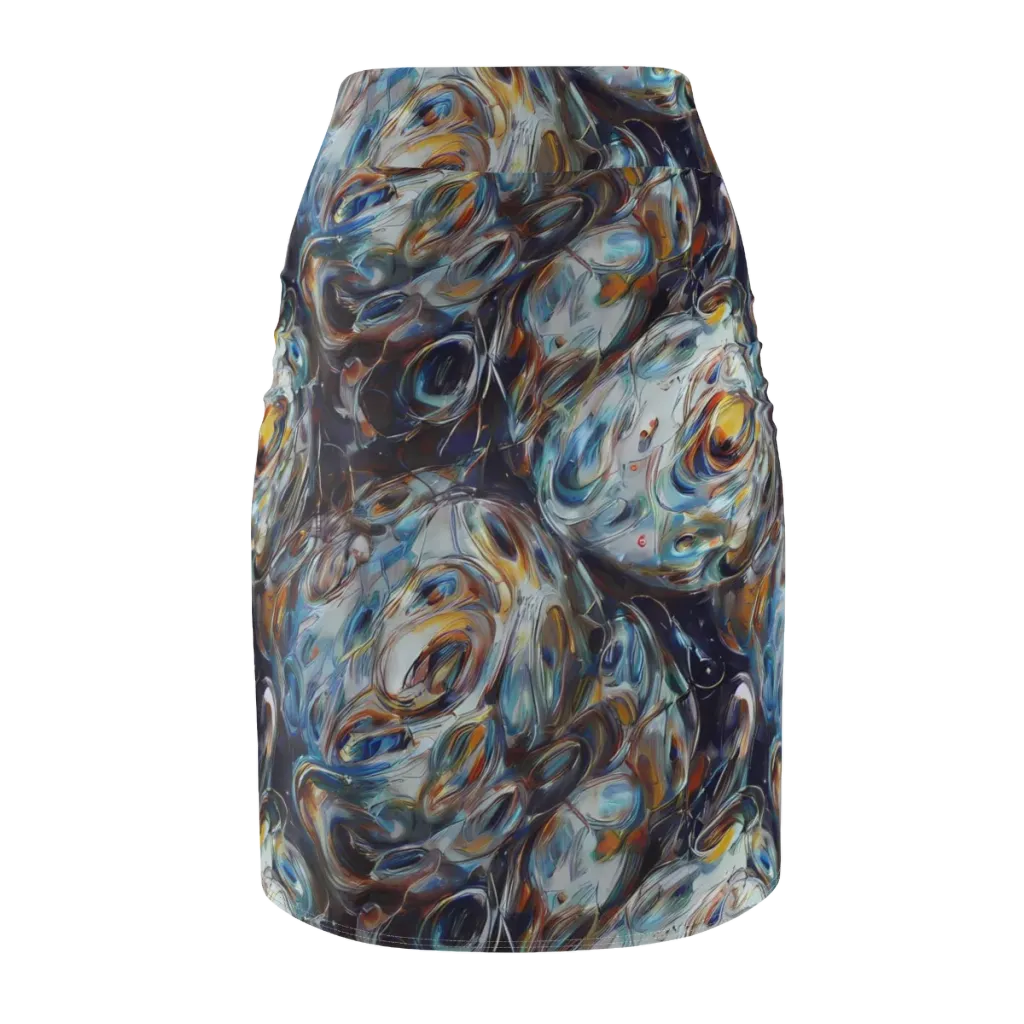 Mercury Bloom on Pencil Skirt — Back