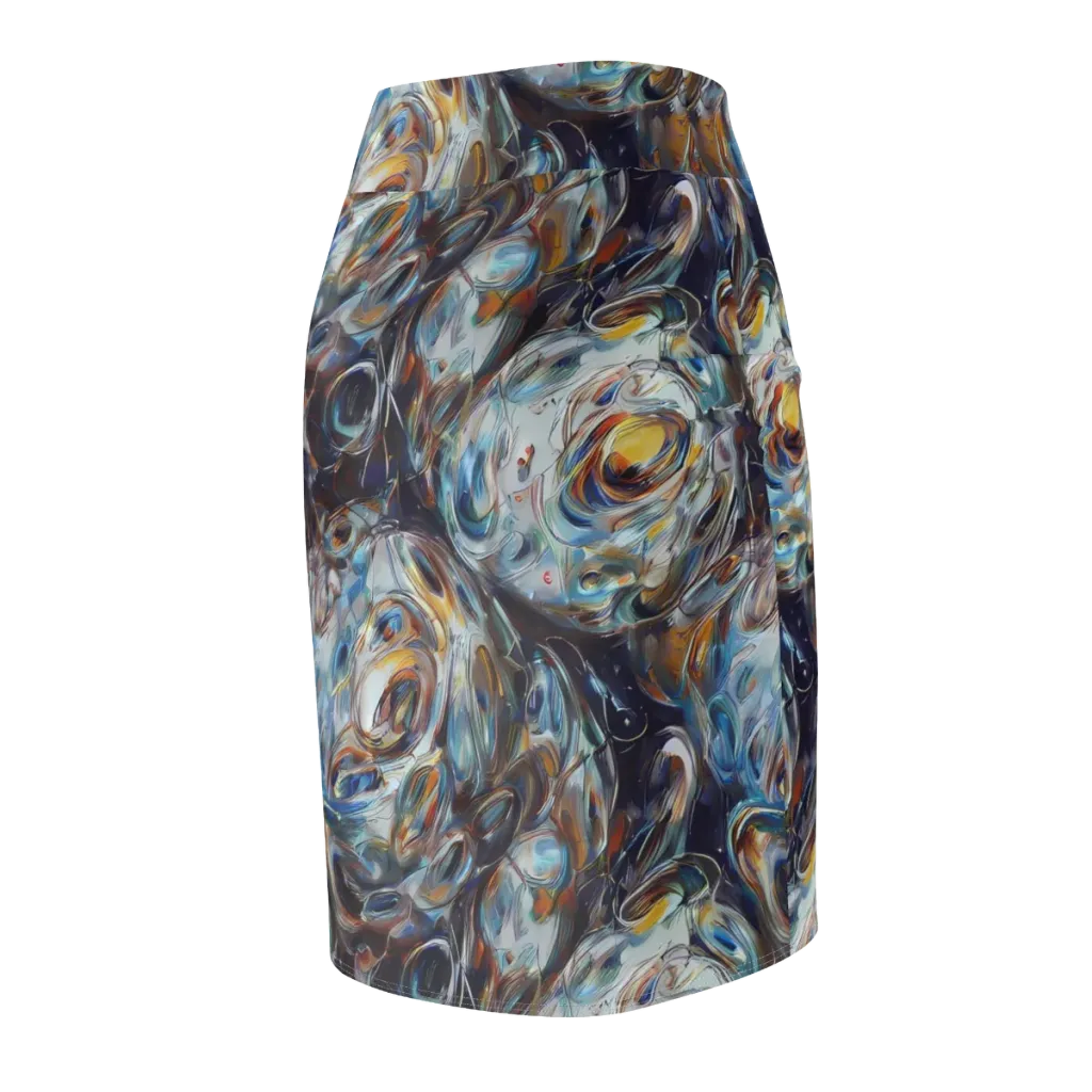 Mercury Bloom on Pencil Skirt — Back Side