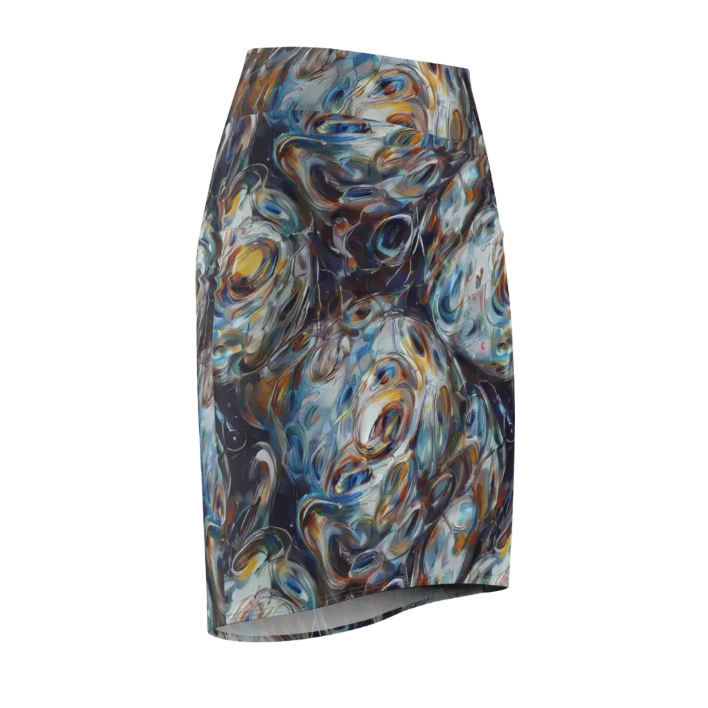 Mercury Bloom on Pencil Skirt — Front Side