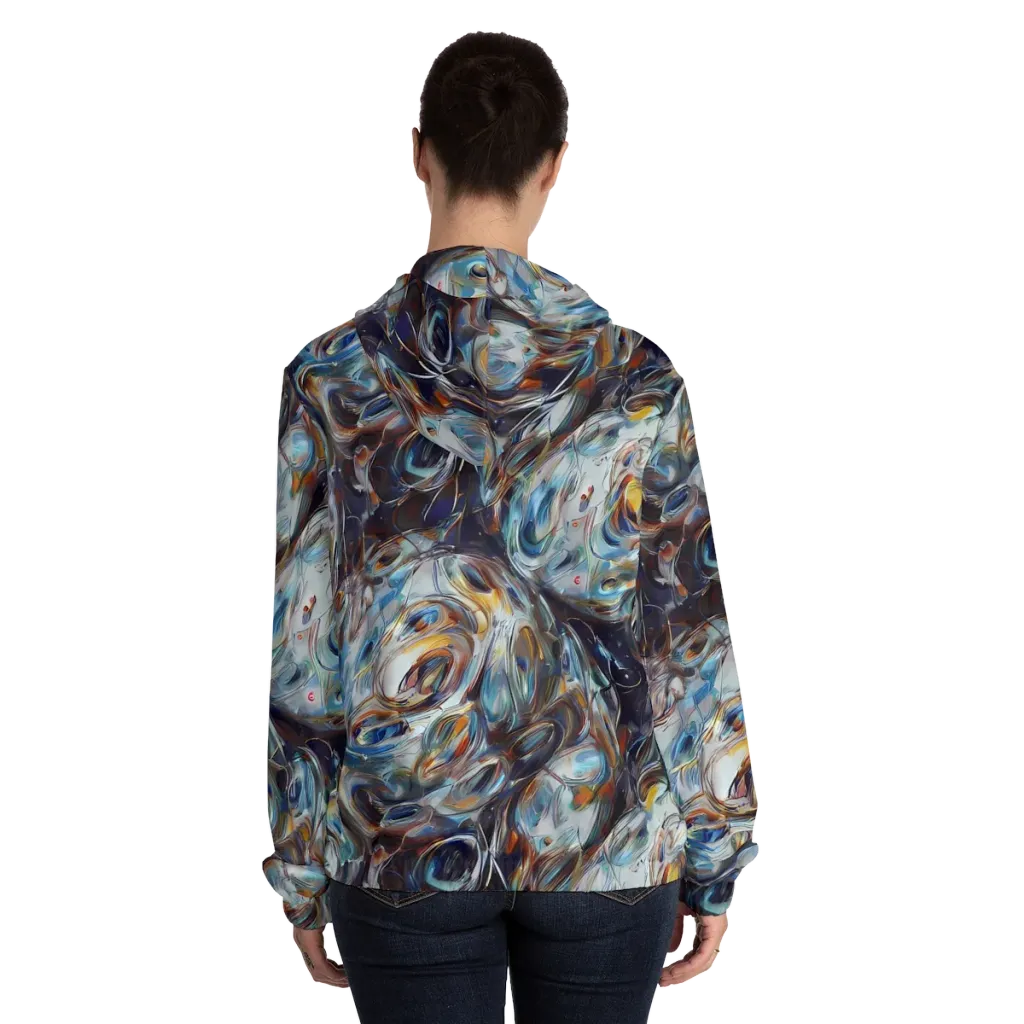 Mercury Bloom on Women's Full-Zip Hoodie — Back On Person