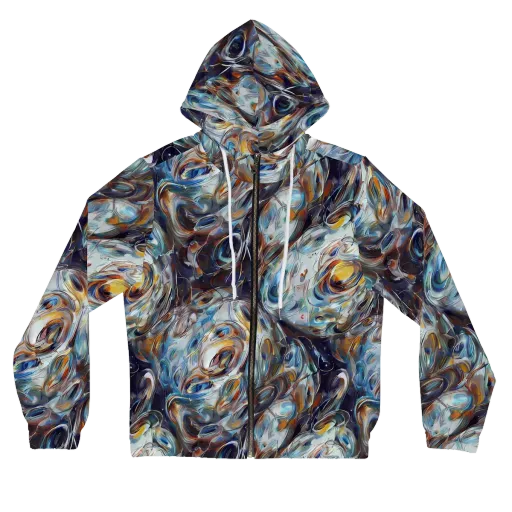 Mercury Bloom on a Women's Full-Zip Hoodie