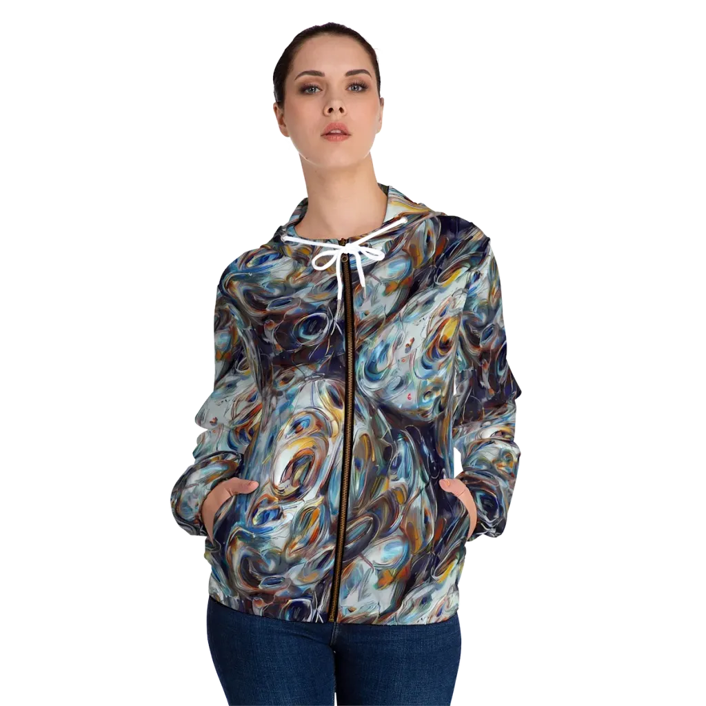 Mercury Bloom on Women's Full-Zip Hoodie — Front On Person