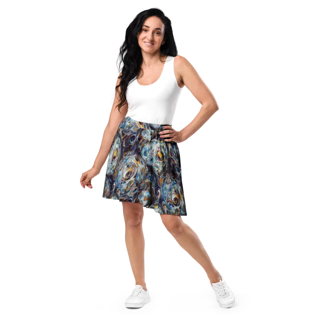 Mercury Bloom on Skater Skirt — Front