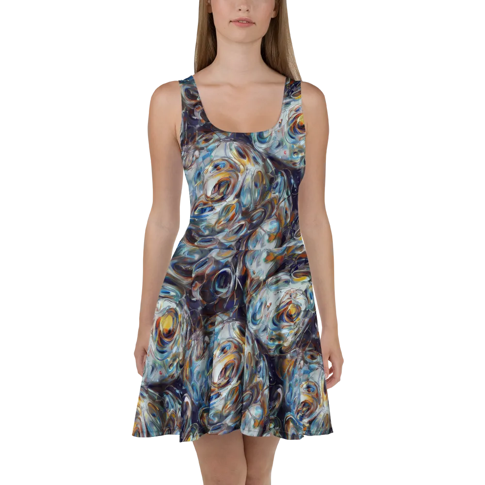 Mercury Bloom on Skater Dress — Front