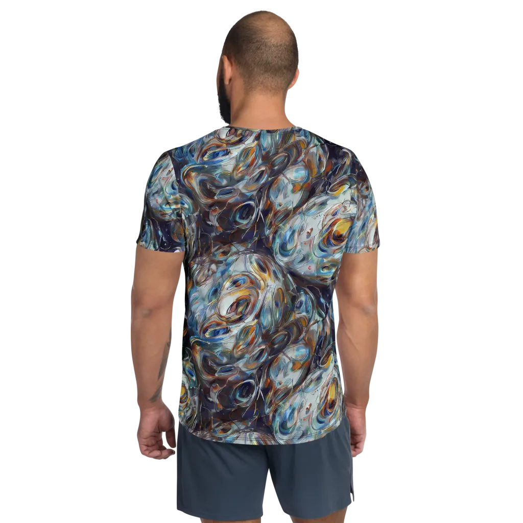 Mercury Bloom on Men's Athletic T-Shirt — Back