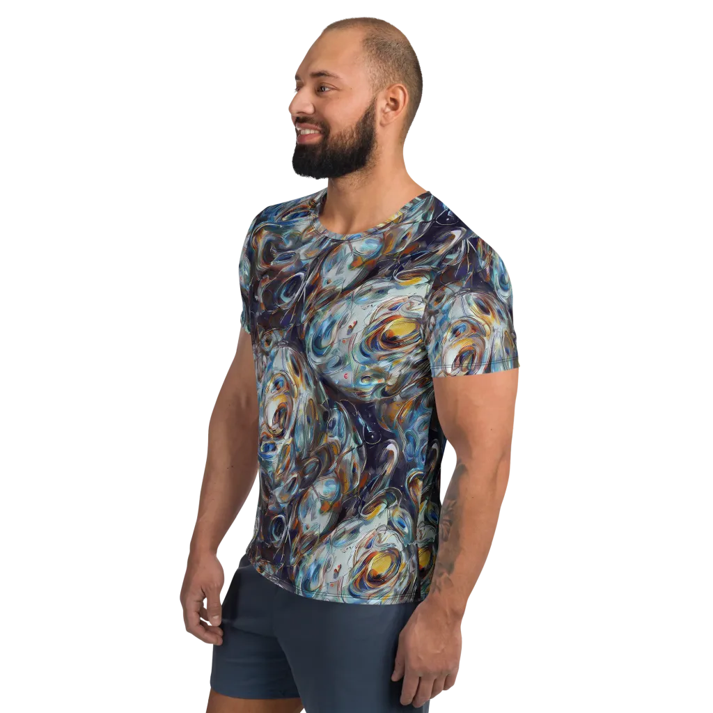 Mercury Bloom on Men's Athletic T-Shirt — Left