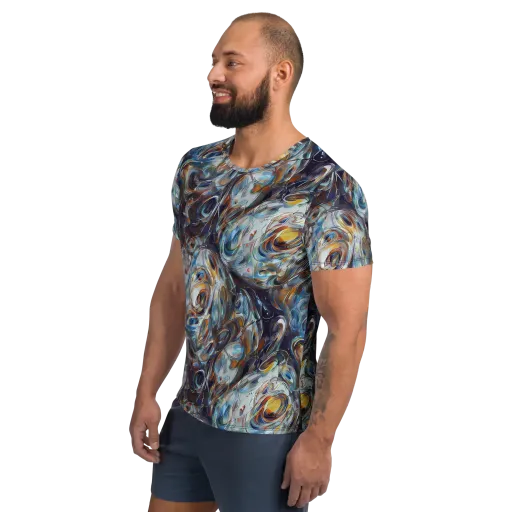 Mercury Bloom on a Men's Athletic T-Shirt