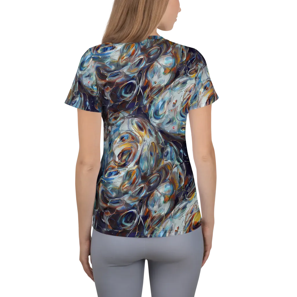 Mercury Bloom on Women's Athletic T-Shirt — Back