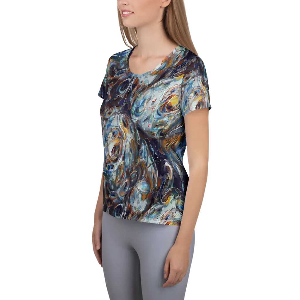 Mercury Bloom on Women's Athletic T-Shirt — Left