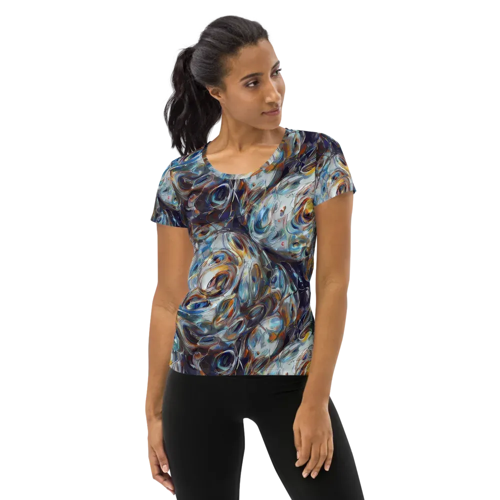 Mercury Bloom on Women's Athletic T-Shirt — Front