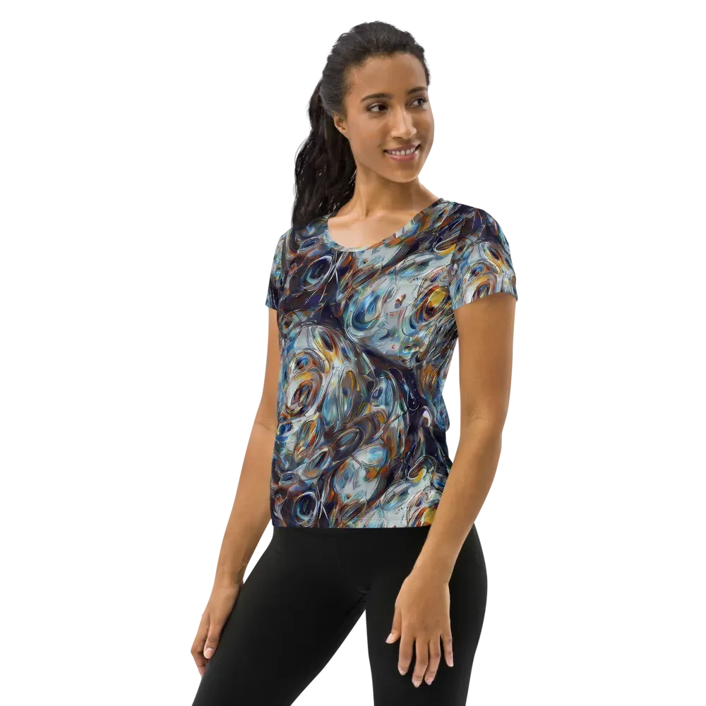 Mercury Bloom on Women's Athletic T-Shirt — Left