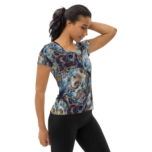 Mercury Bloom on a Women's Athletic T-Shirt