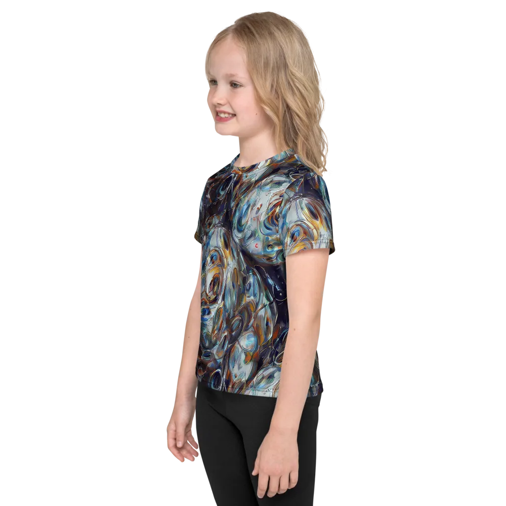 Mercury Bloom on Kids Crew Neck T-Shirt — Left