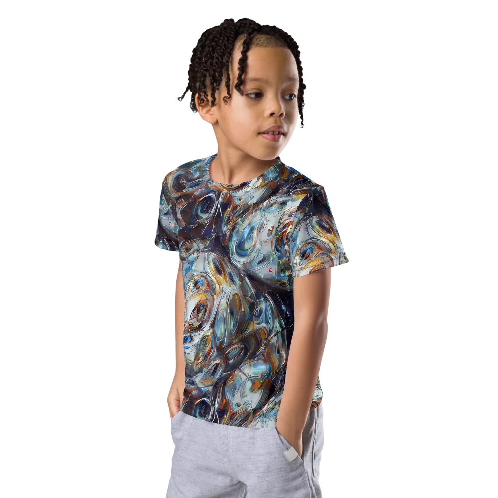 Mercury Bloom on Kids Crew Neck T-Shirt — Left Front