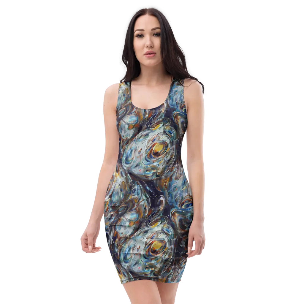 Mercury Bloom on Bodycon Dress — Front