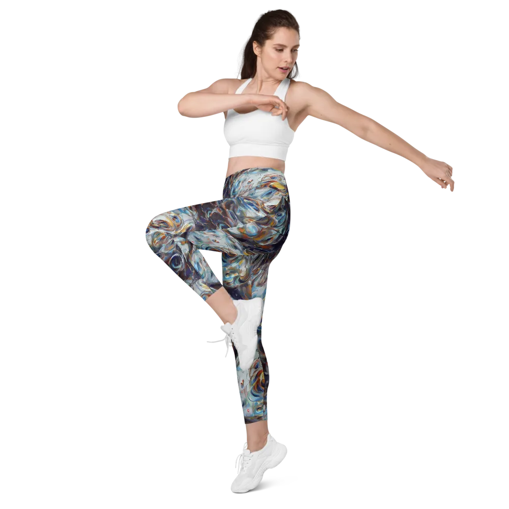 Mercury Bloom on Leggings with Pockets — Left Front