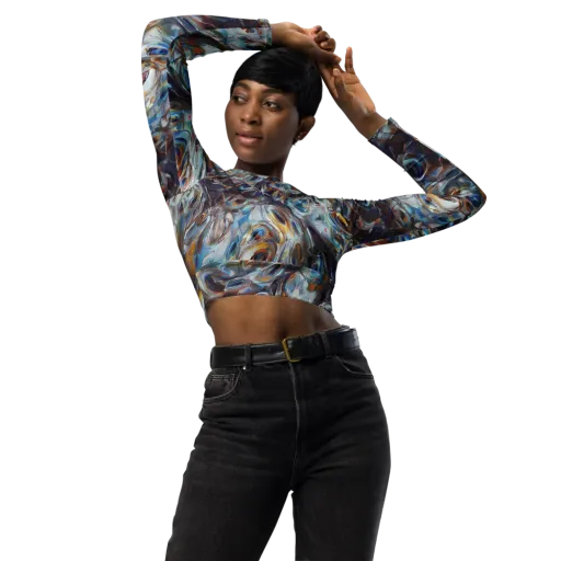Mercury Bloom on a Long Sleeve Crop Top