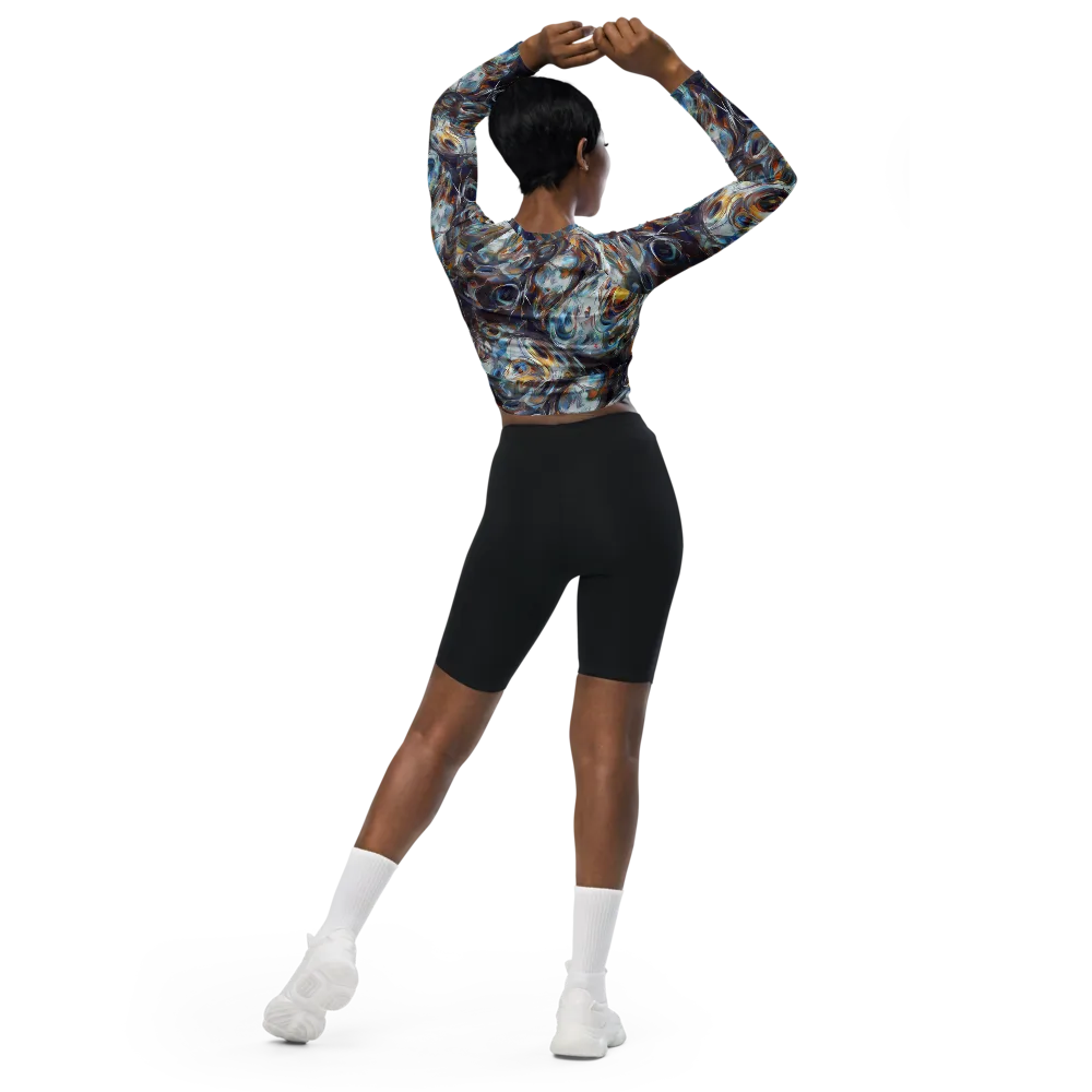 Mercury Bloom on Long Sleeve Crop Top — Back