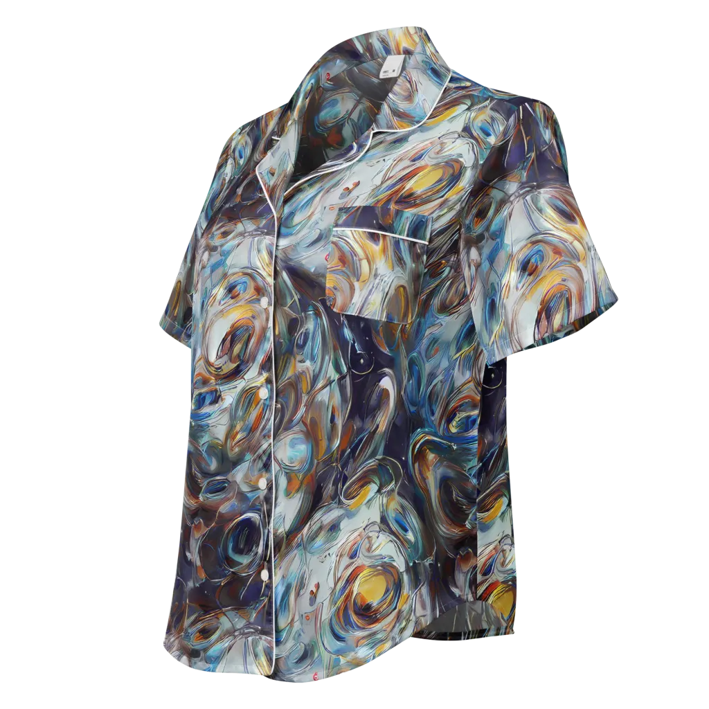 Mercury Bloom on Women's Short Sleeve Pajama Top — Left Front