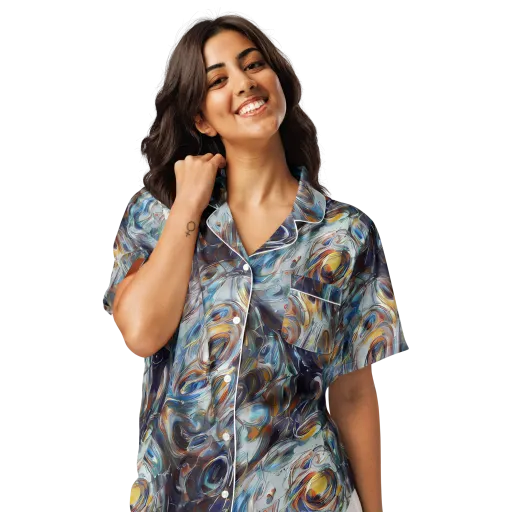 Mercury Bloom on a Women's Short Sleeve Pajama Top