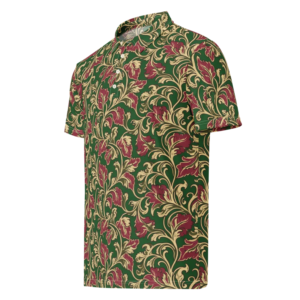 Emerald Rococo on Men's Slim Fit Polo Shirt — Left Front