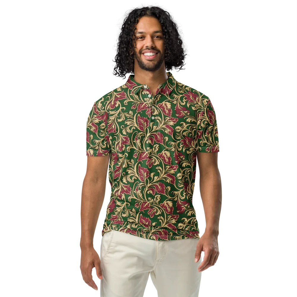 Emerald Rococo on Men's Slim Fit Polo Shirt — Front