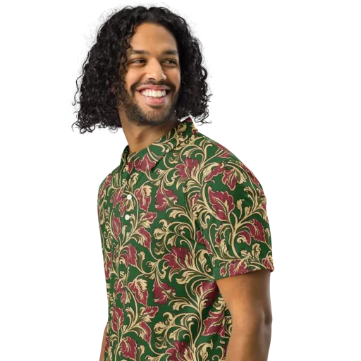 Emerald Rococo on a Men's Slim Fit Polo Shirt