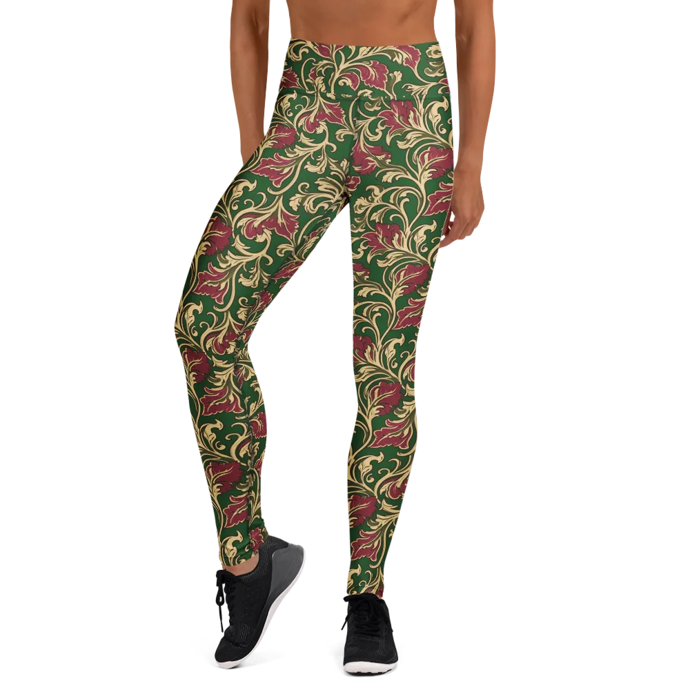 Emerald Rococo on Yoga Leggings — Front