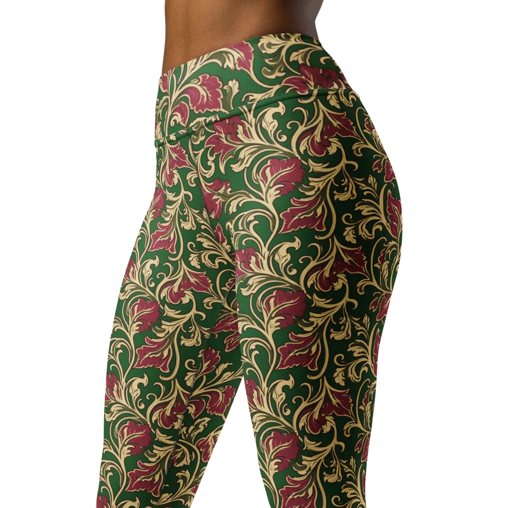 Emerald Rococo on Yoga Leggings — Left Front