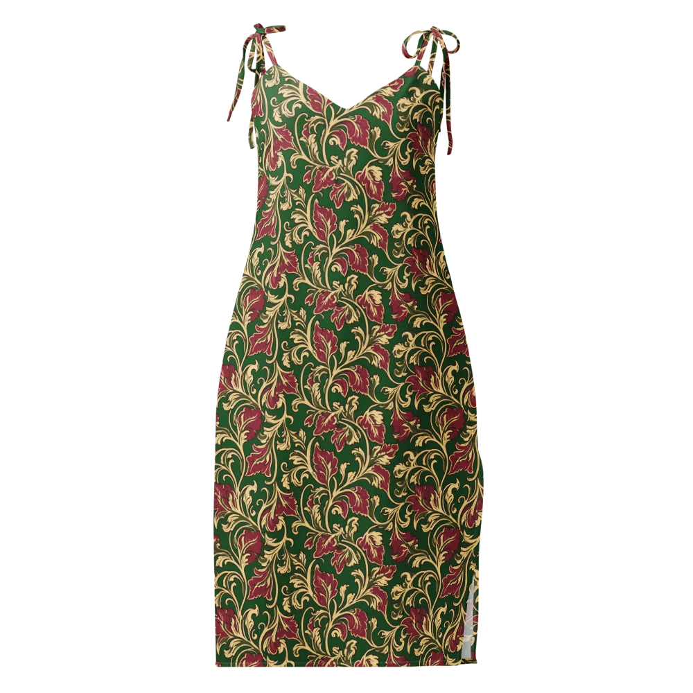 Emerald Rococo on Slip Dress — Front