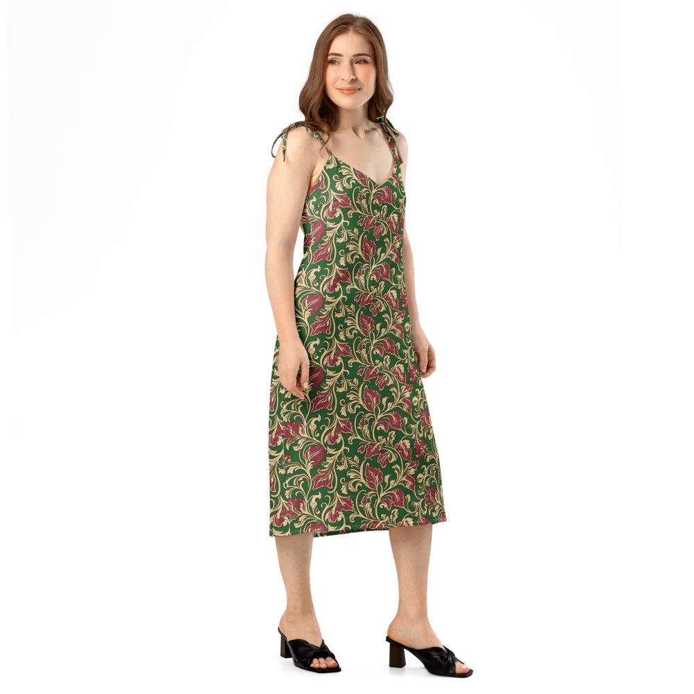 Emerald Rococo on Slip Dress — Right Front