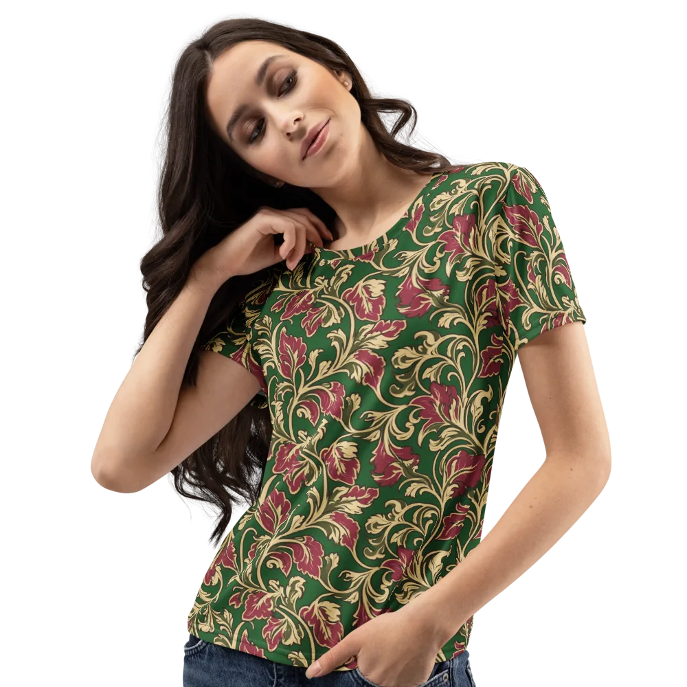 Emerald Rococo on Women's Crew Neck T-Shirt — Left Front