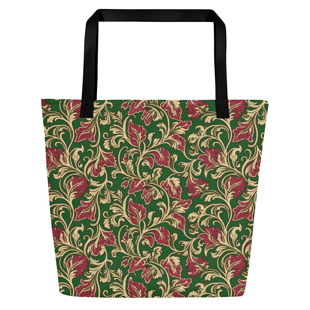 Emerald Rococo on Large Tote Bag W/ Pocket — Front