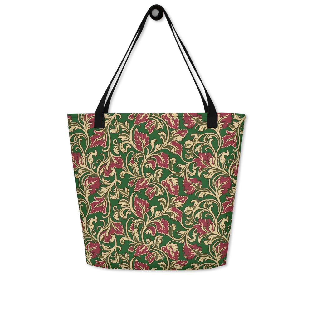 Emerald Rococo on Large Tote Bag W/ Pocket — Front