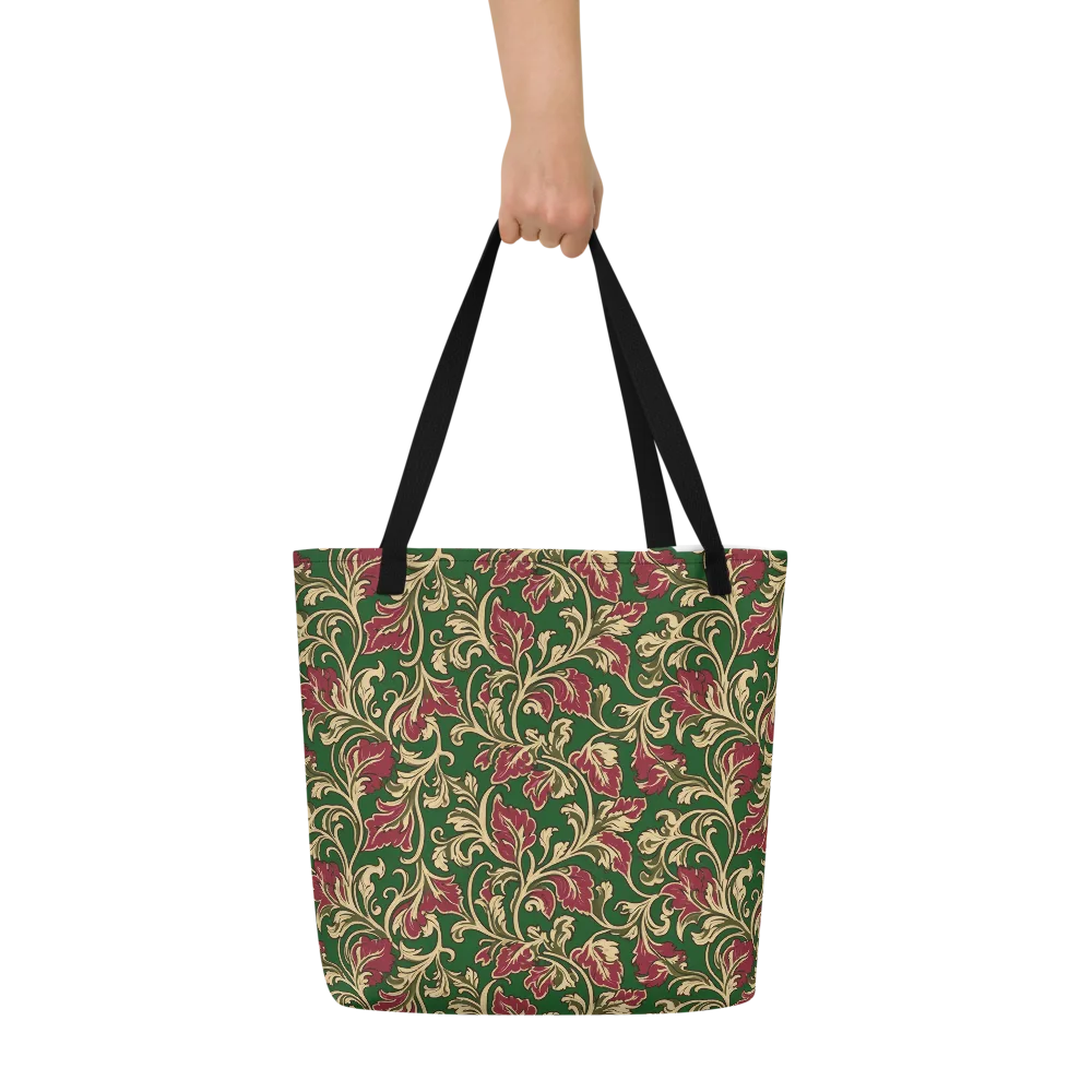 Emerald Rococo on Large Tote Bag W/ Pocket — Front