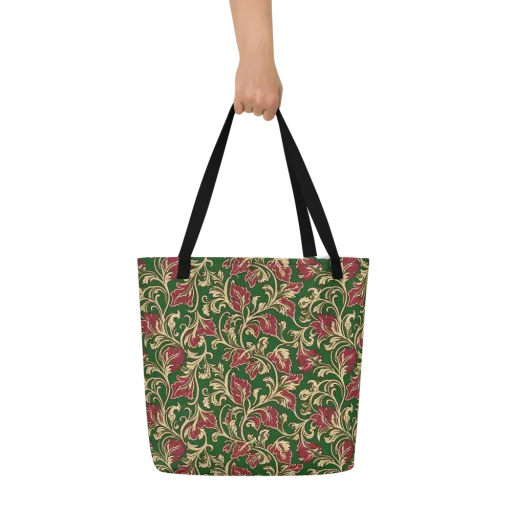 Emerald Rococo on a Large Tote Bag W/ Pocket