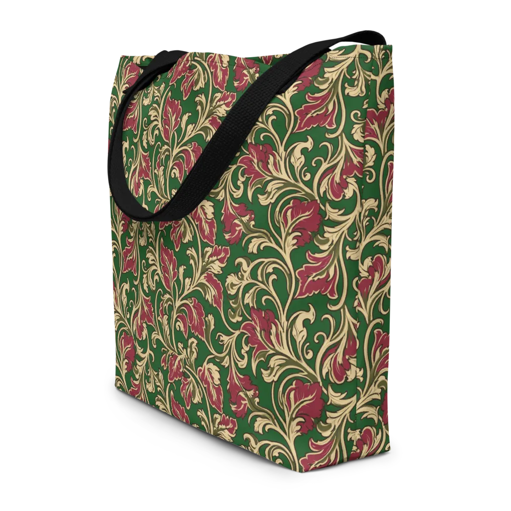 Emerald Rococo on Large Tote Bag W/ Pocket — Front