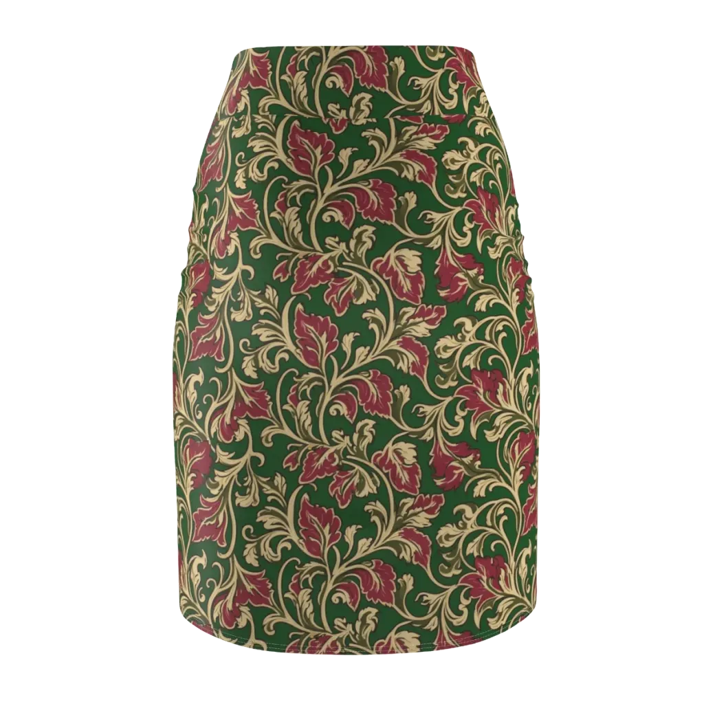 Emerald Rococo on Pencil Skirt — Back